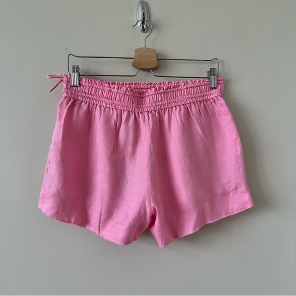JCREW-BUBBLE Gum Pink 100% Linen Short Shorts (Size:Small) - Picture 4 of 6